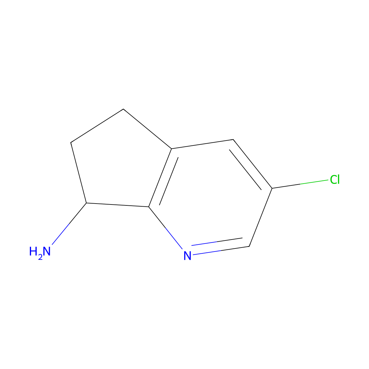 3-Chloro-6,7-dihydro-5H-cyclopenta[B]pyridin-7-amine molecular structure, CAS 1823338-11-9