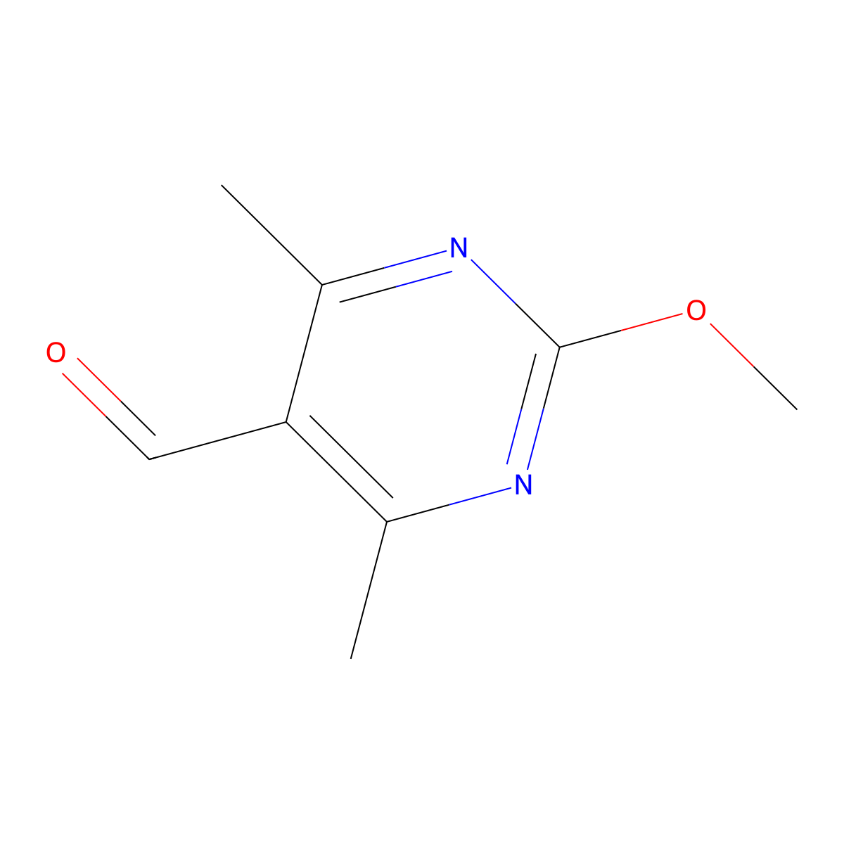 2-Methoxy-4,6-dimethylpyrimidine-5-carbaldehyde molecular structure, CAS 1823338-21-1