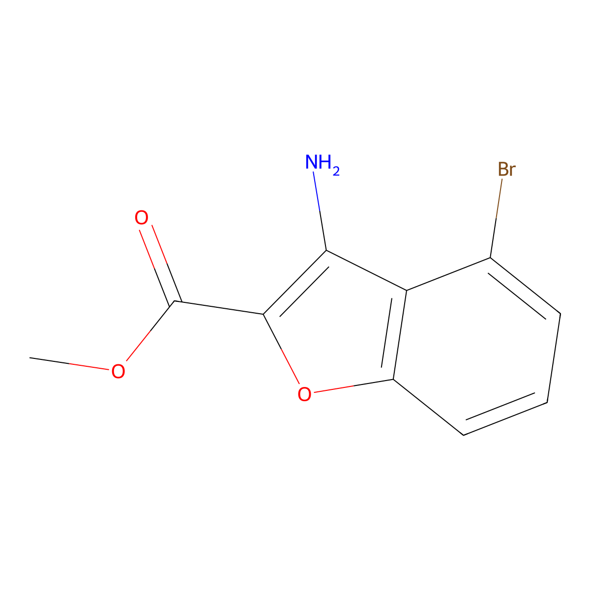 Methyl 3-amino-4-bromobenzofuran-2-carboxylate molecular structure, CAS 1823338-25-5