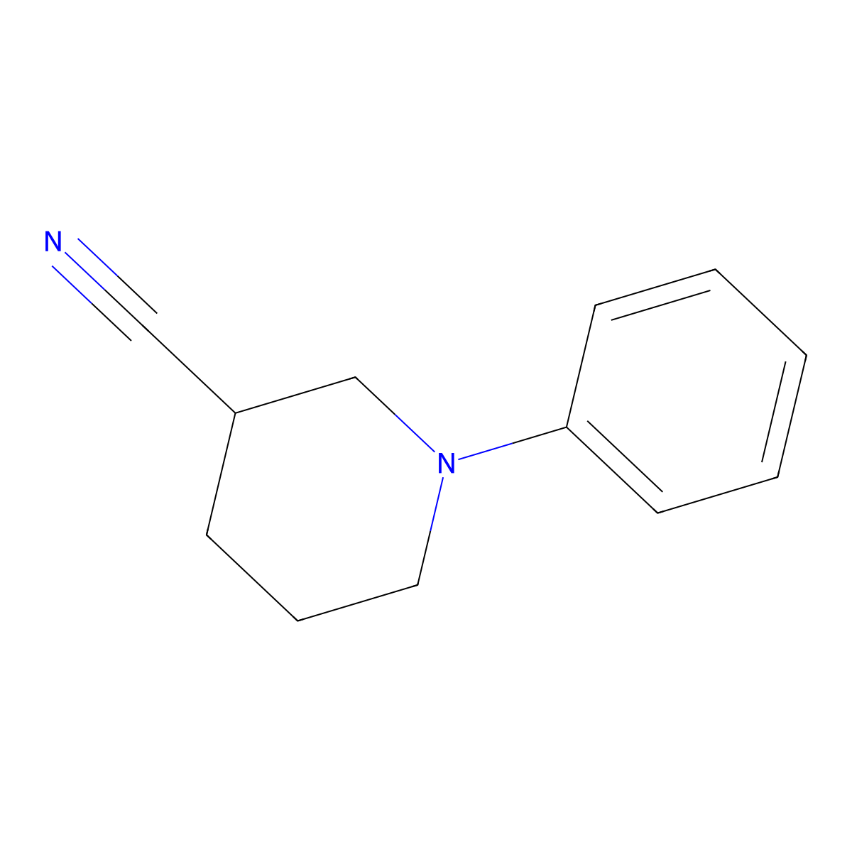 1-Phenylpiperidine-3-carbonitrile molecular structure, CAS 1823338-40-4