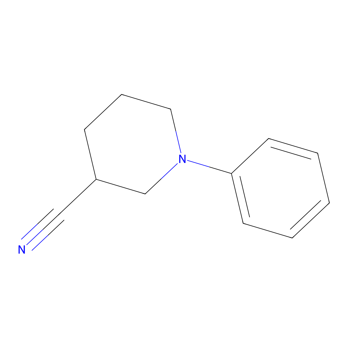 1-Phenylpiperidine-3-carbonitrile molecular structure, CAS 1823338-40-4