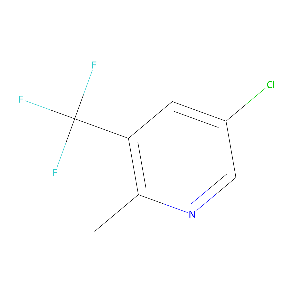 5-Chloro-2-methyl-3-(trifluoromethyl)pyridine molecular structure, CAS 1823338-78-8