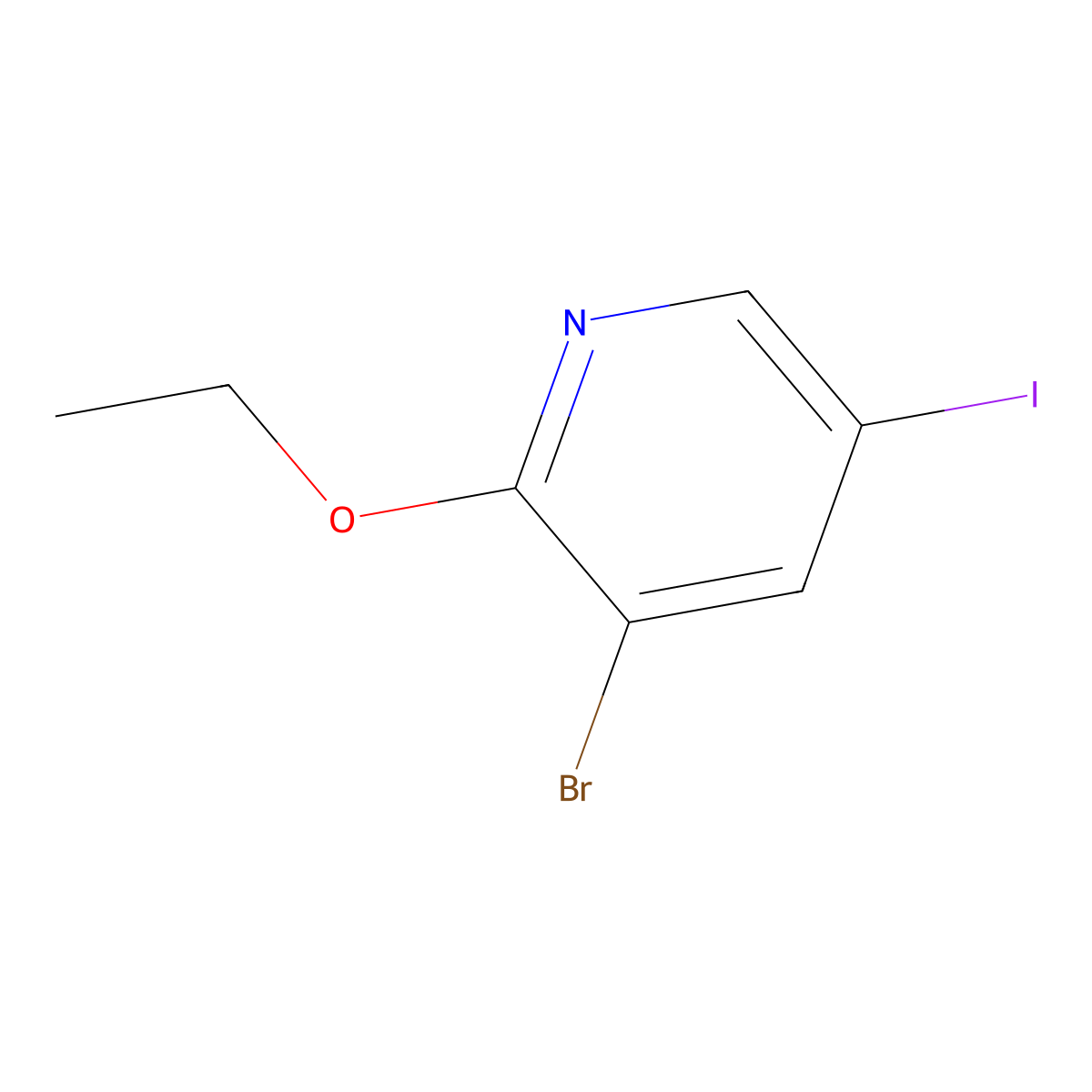 3-Bromo-2-ethoxy-5-iodopyridine molecular structure, CAS 1823339-35-0