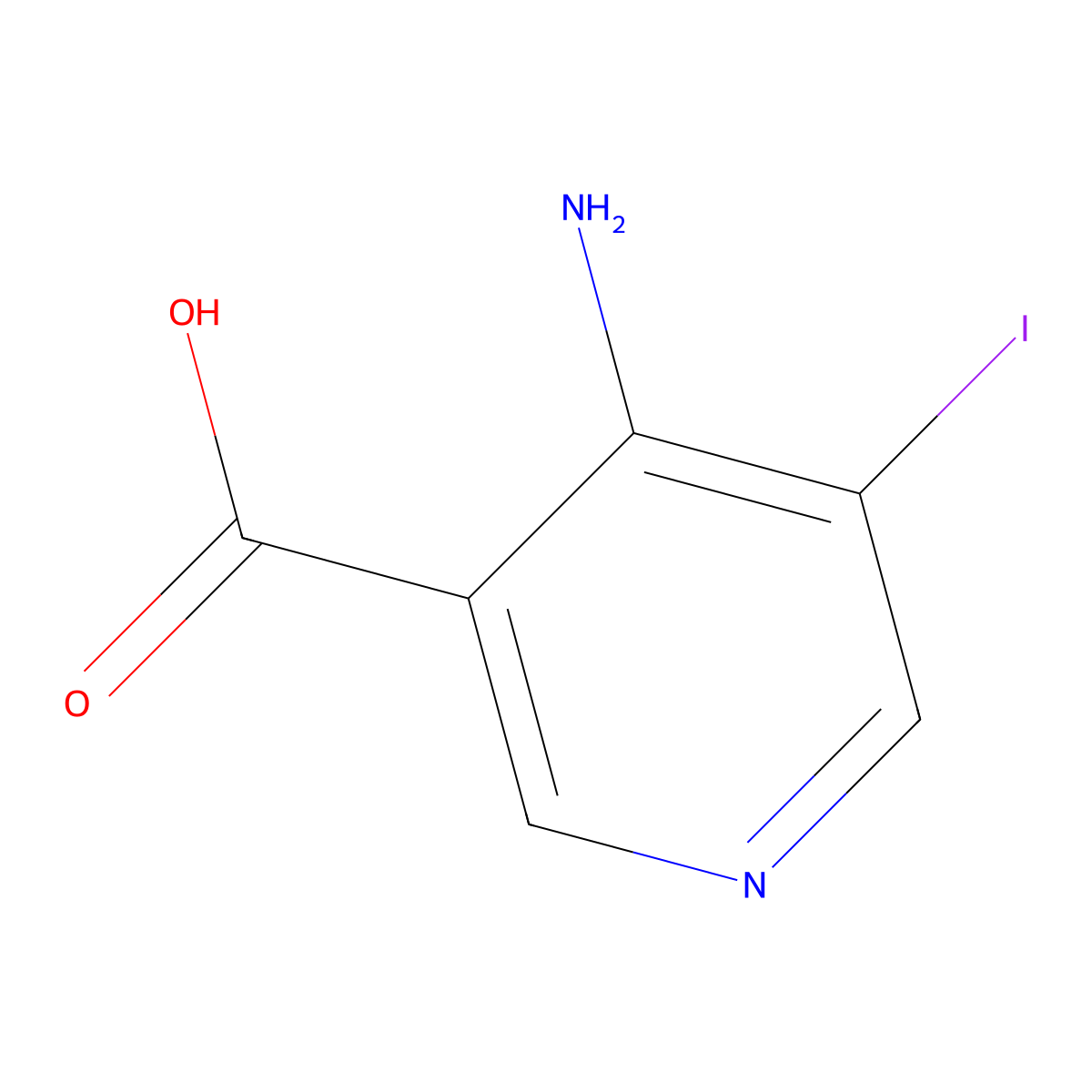 4-Amino-5-iodonicotinic acid molecular structure, CAS 1823340-21-1