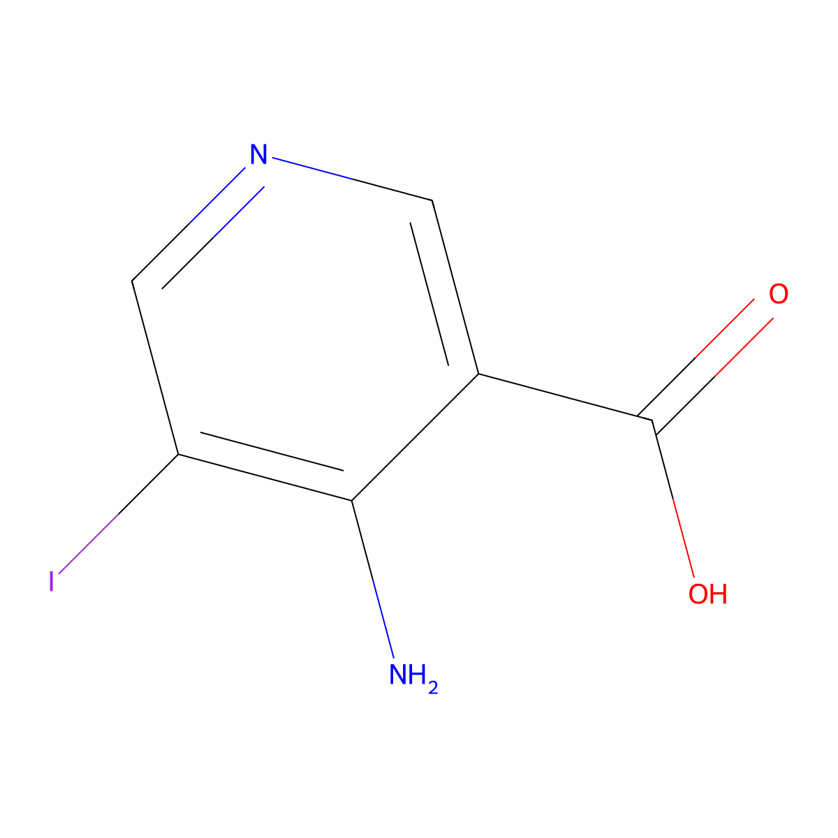 4-Amino-5-iodonicotinic acid molecular structure, CAS 1823340-21-1