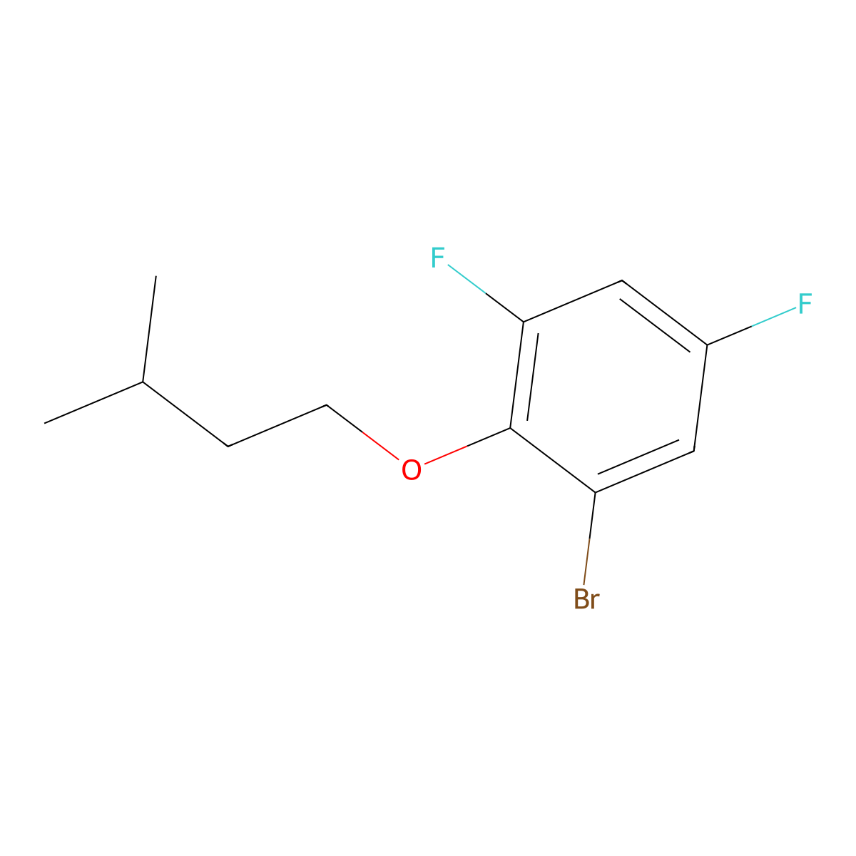 1-Bromo-3,5-difluoro-2-iso-pentyloxybenzene molecular structure, CAS 1823341-50-9