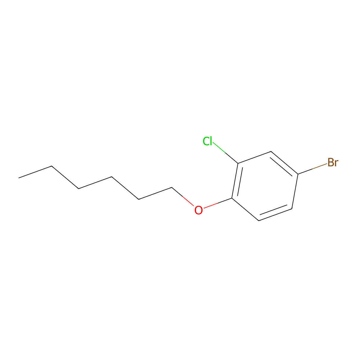 1-Bromo-3-chloro-4-n-hexyloxybenzene molecular structure, CAS 1823341-53-2