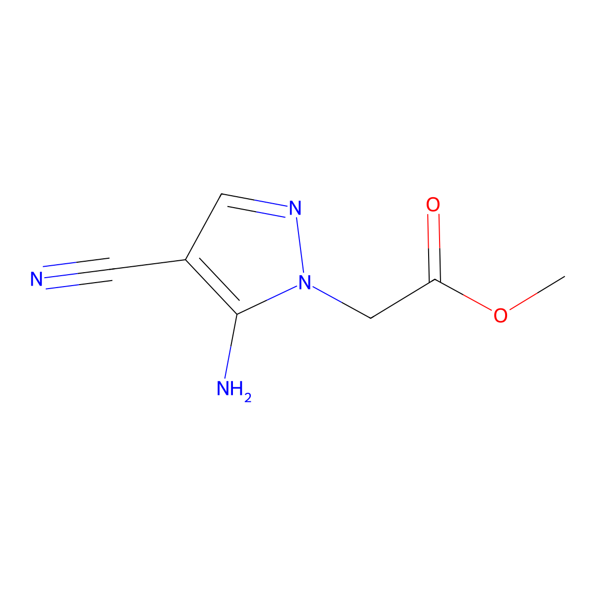methyl 2-(5-amino-4-cyano-1H-pyrazol-1-yl)acetate molecular structure, CAS 1823342-48-8
