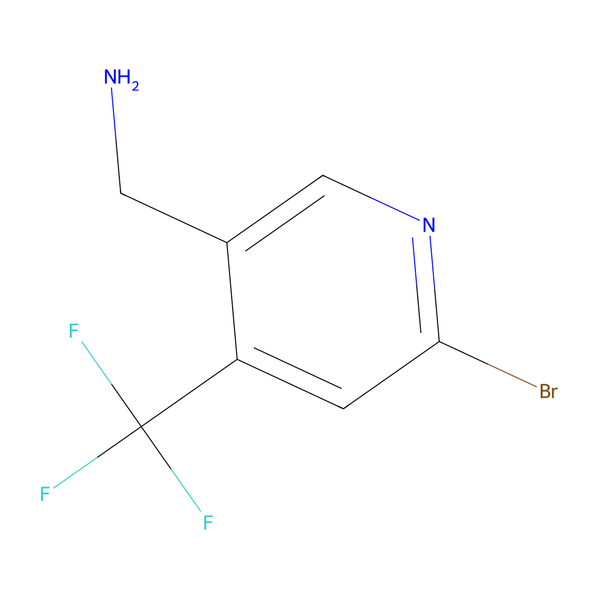 (6-Bromo-4-(trifluoromethyl)pyridin-3-yl)methanamine molecular structure, CAS 1823343-09-4