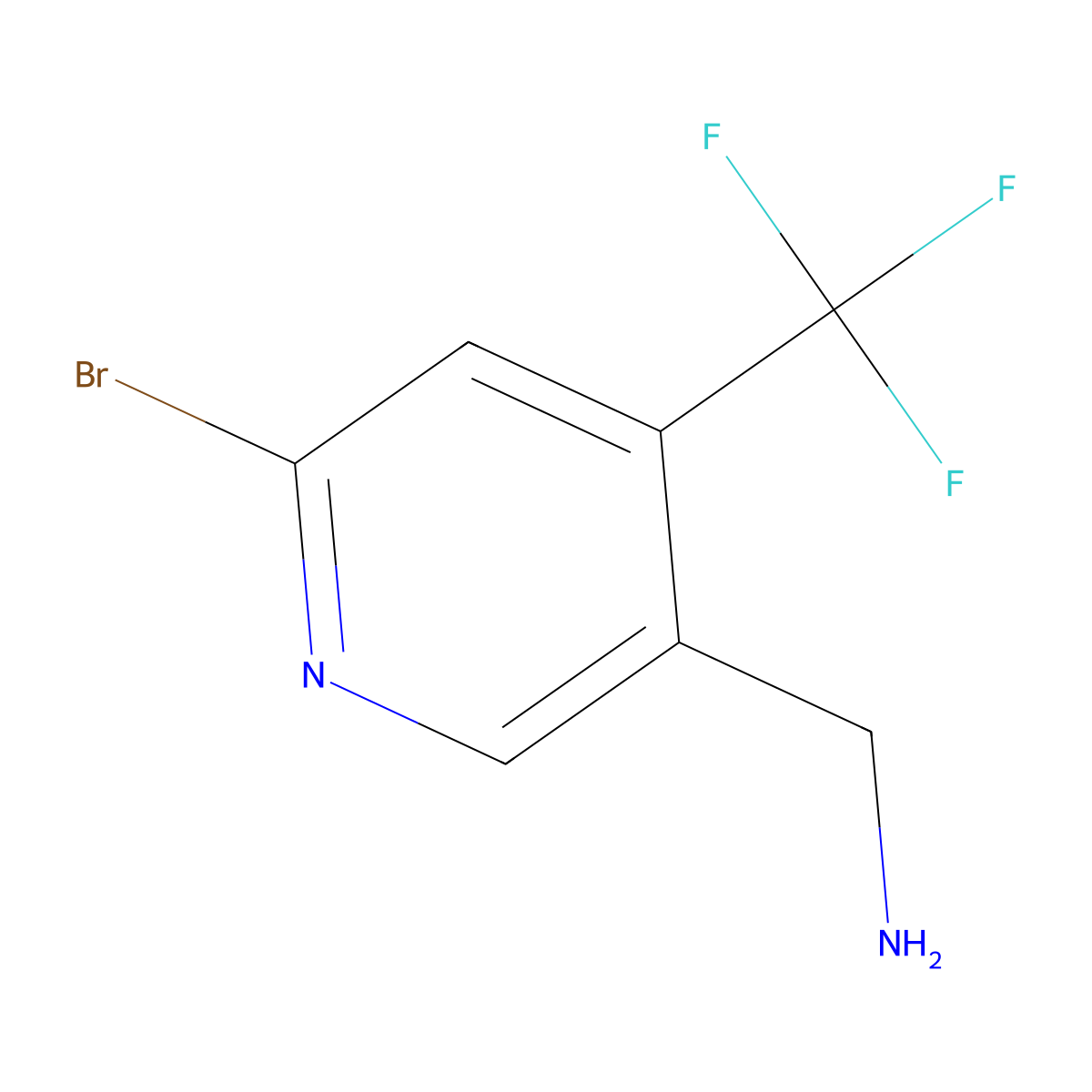 (6-Bromo-4-(trifluoromethyl)pyridin-3-yl)methanamine molecular structure, CAS 1823343-09-4