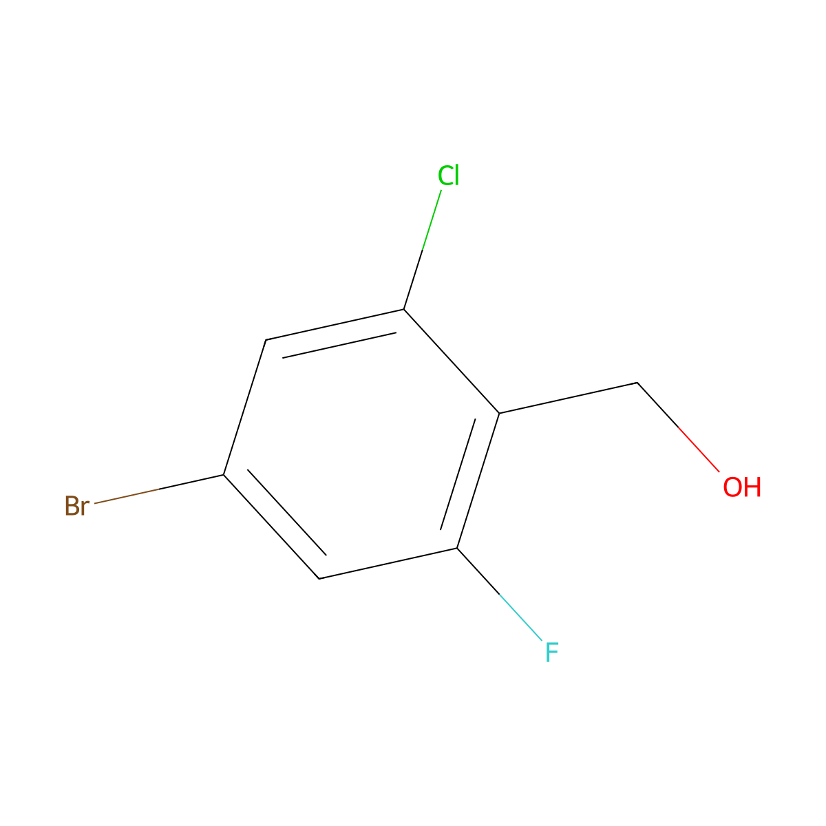 (4-Bromo-2-chloro-6-fluorophenyl)methanol molecular structure, CAS 1823343-34-5