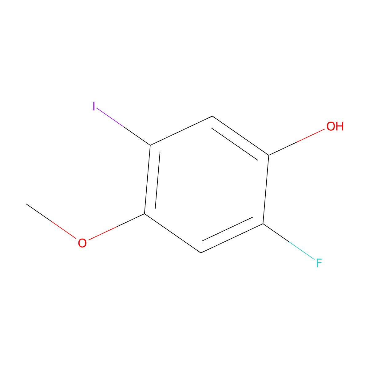 2-Fluoro-5-iodo-4-methoxyphenol molecular structure, CAS 1823343-55-0
