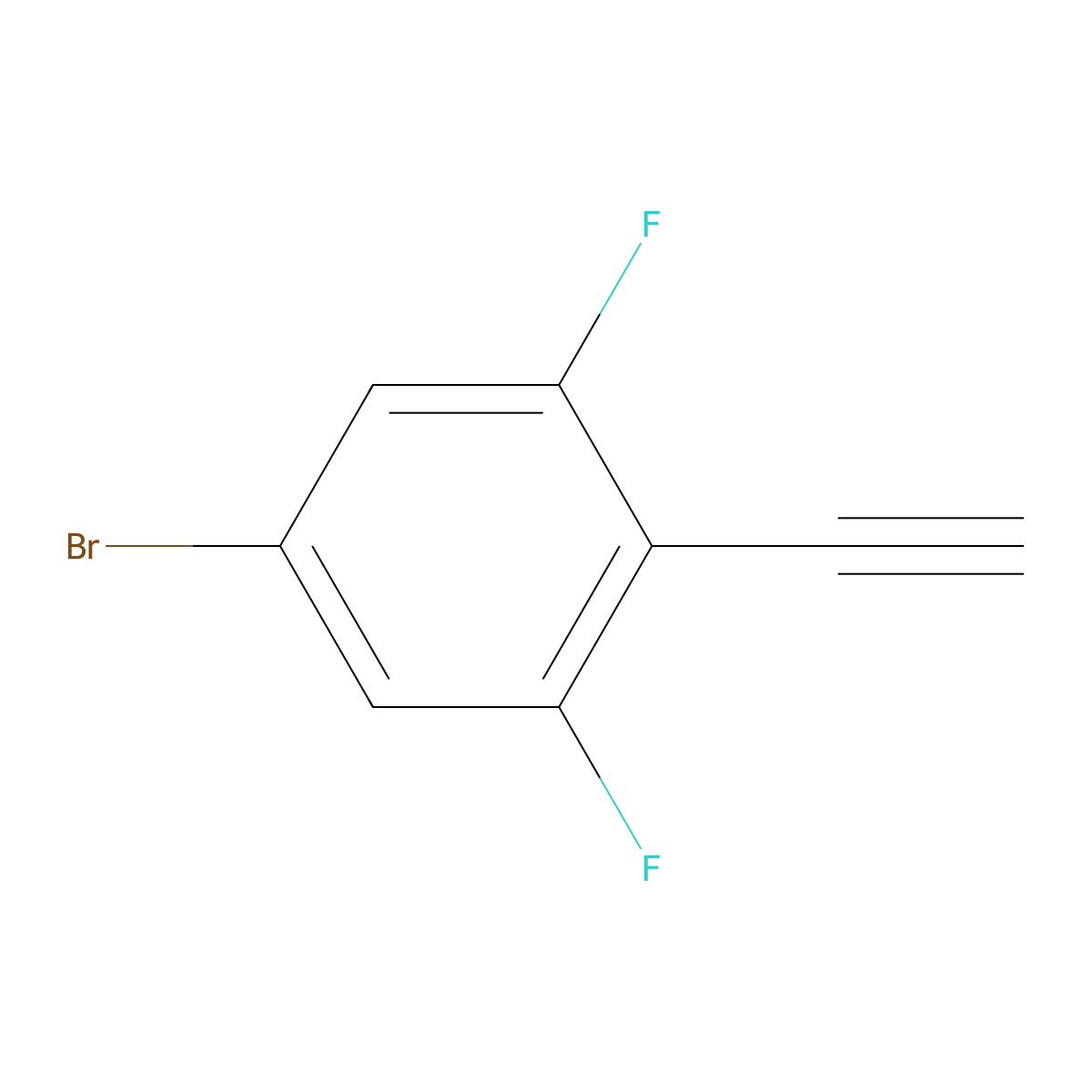 5-Bromo-2-ethynyl-1,3-difluorobenzene molecular structure, CAS 1823343-58-3