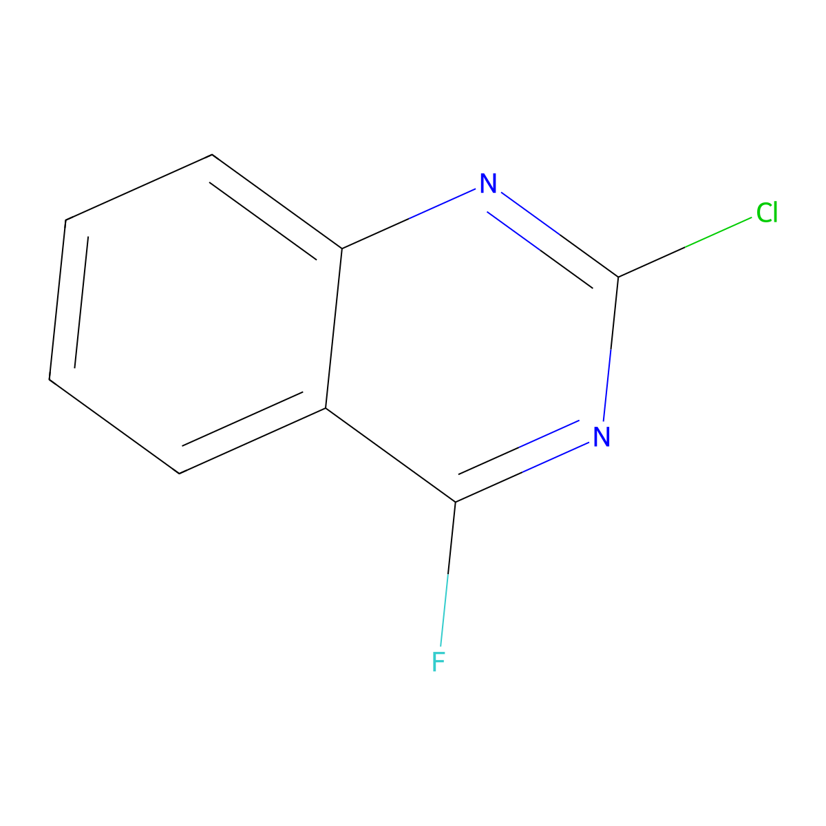 2-Chloro-4-fluoroquinazoline molecular structure, CAS 1823343-66-3