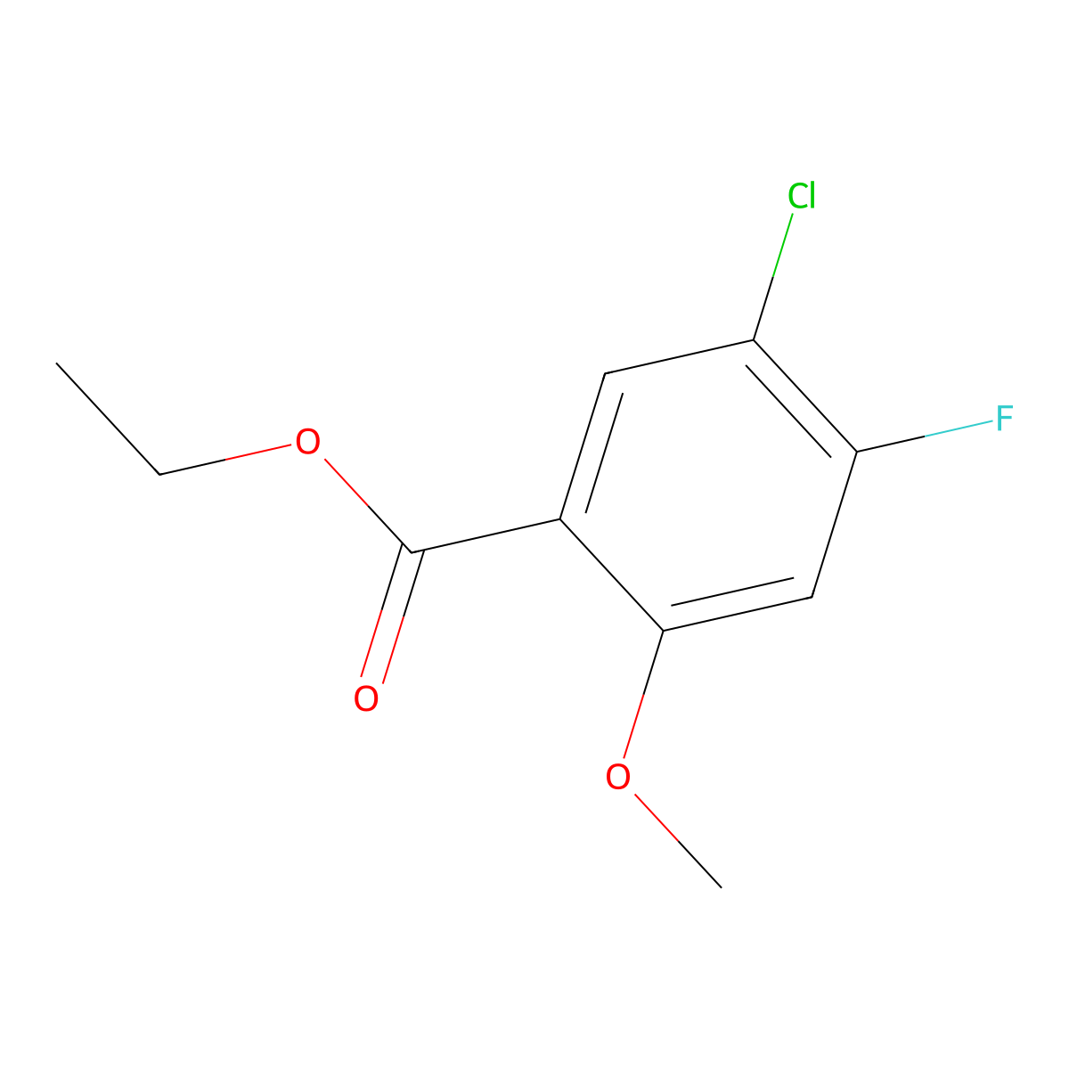 Ethyl 5-chloro-4-fluoro-2-methoxybenzoate molecular structure, CAS 1823344-14-4