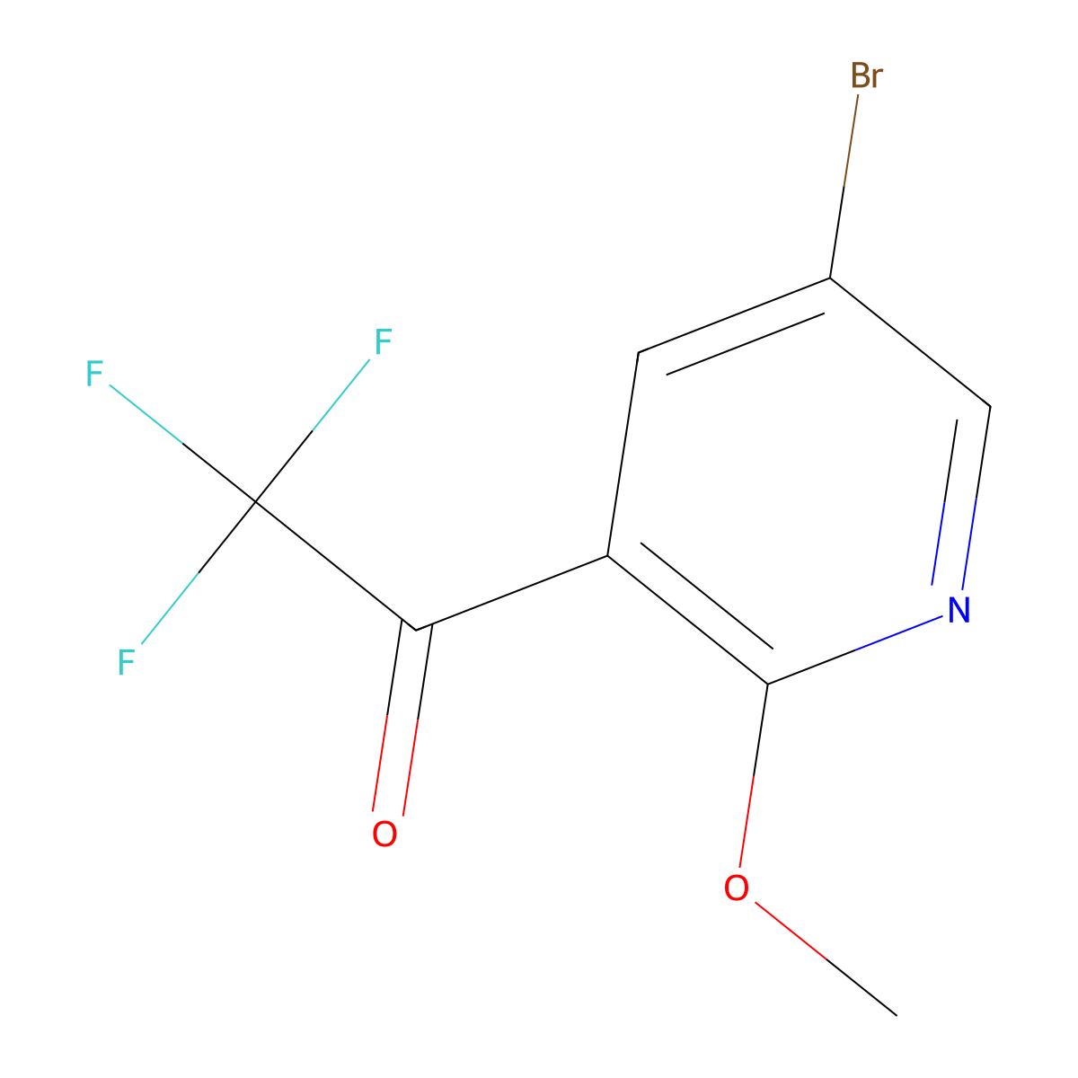 1-(5-Bromo-2-methoxypyridin-3-yl)-2,2,2-trifluoroethan-1-one molecular structure, CAS 1823344-17-7