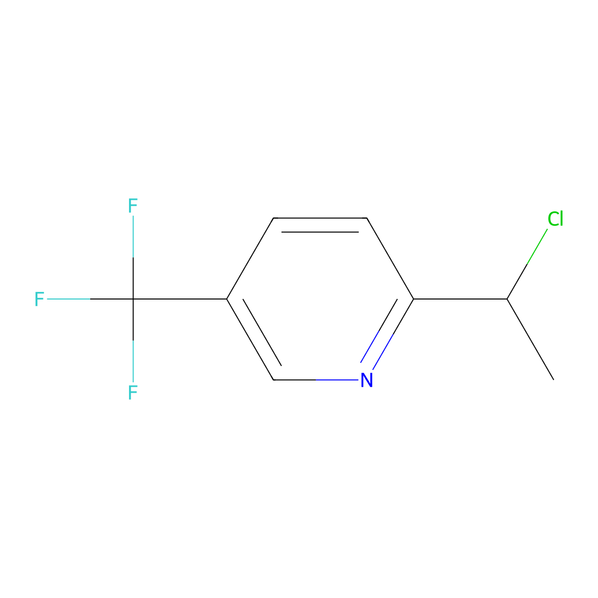 2-(1-Chloroethyl)-5-(trifluoromethyl)pyridine molecular structure, CAS 1823344-44-0