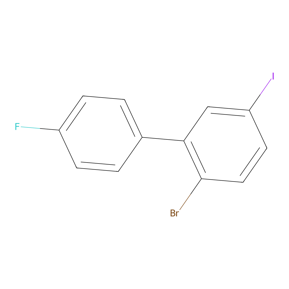 2-Bromo-4'-fluoro-5-iodo-1,1'-biphenyl molecular structure, CAS 1823345-34-1