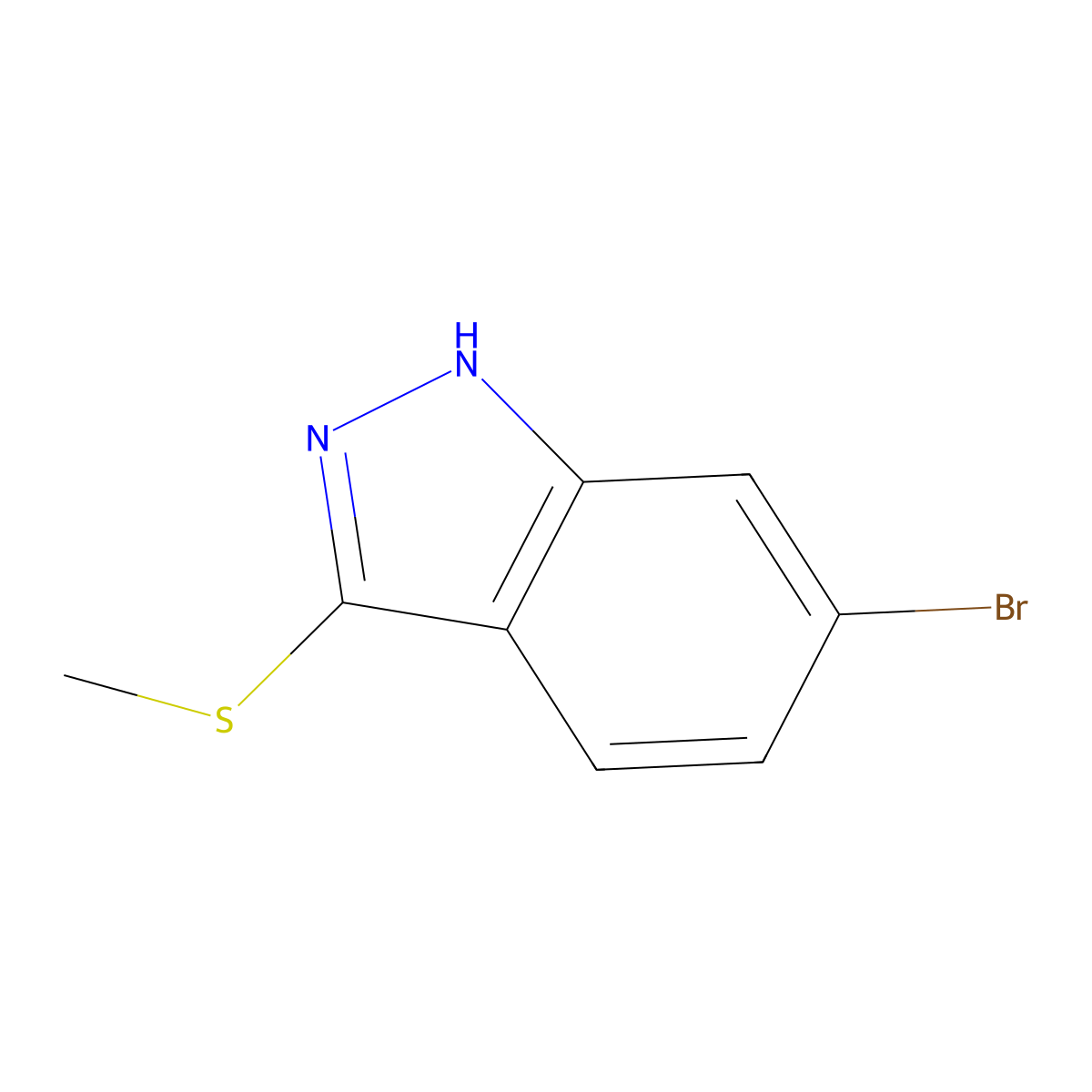 6-Bromo-3-(methylthio)-1H-indazole molecular structure, CAS 1823346-15-1