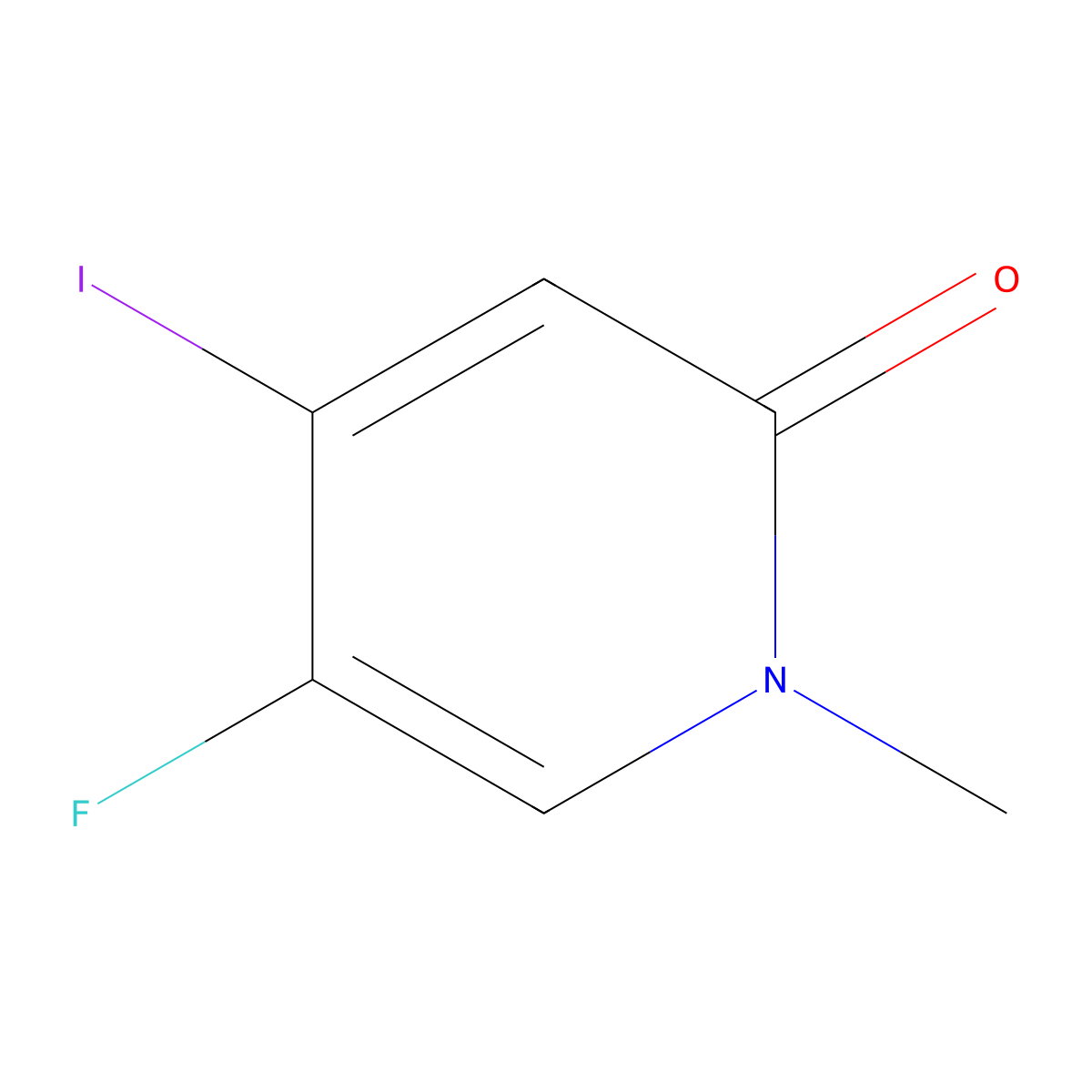 5-Fluoro-4-iodo-1-methylpyridin-2(1H)-one molecular structure, CAS 1823346-18-4