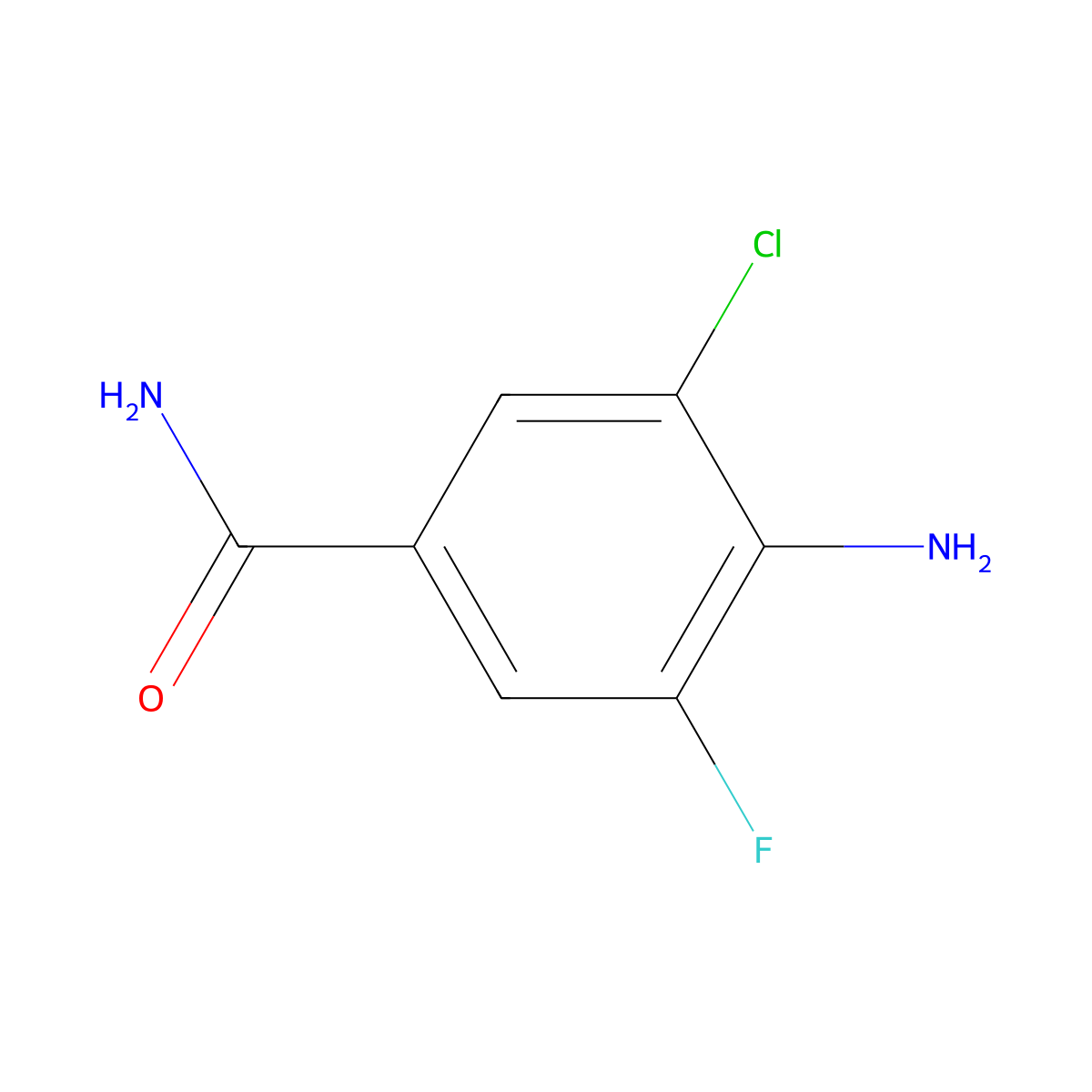 4-Amino-3-chloro-5-fluorobenzamide molecular structure, CAS 1823346-42-4