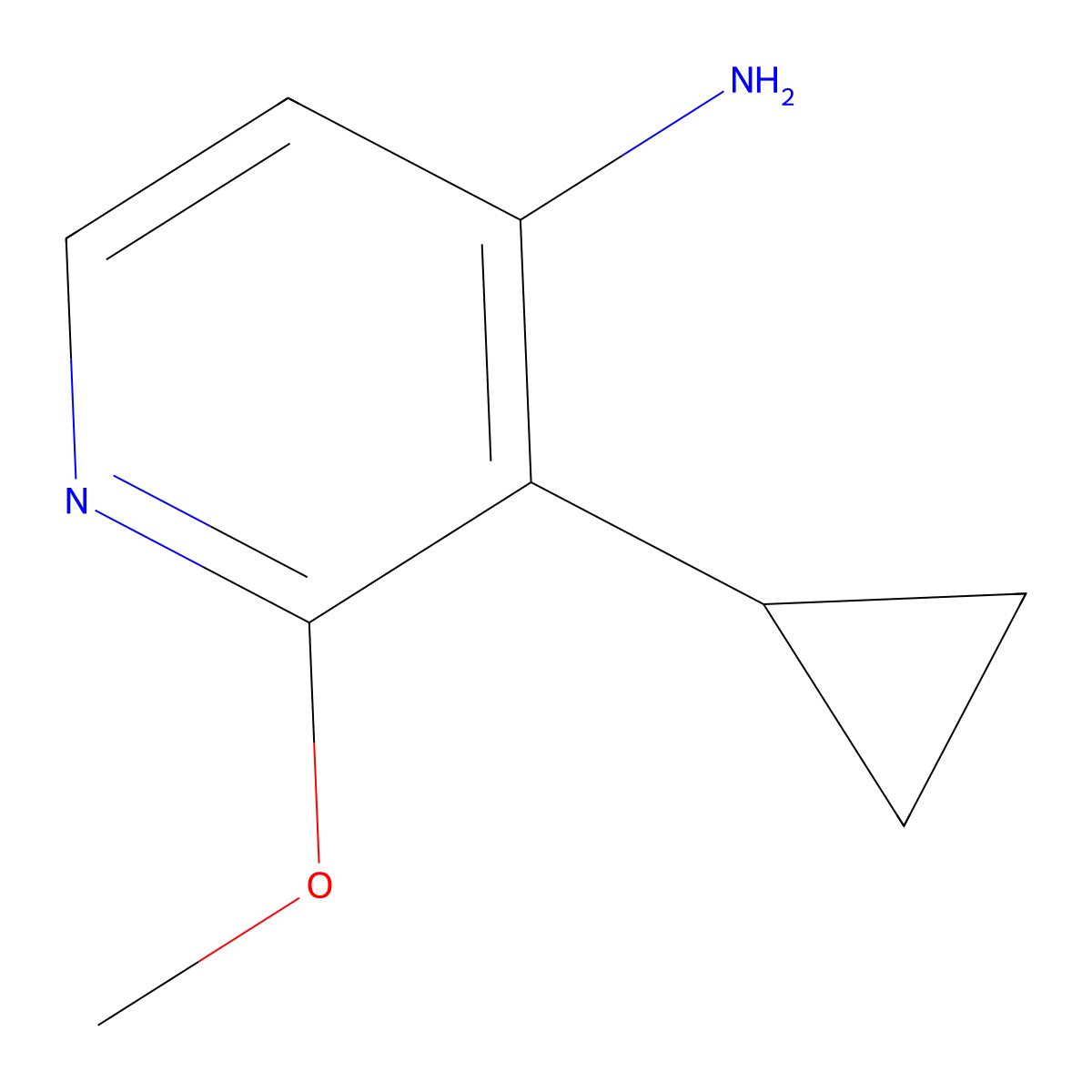 3-Cyclopropyl-2-methoxypyridin-4-amine molecular structure, CAS 1823346-55-9