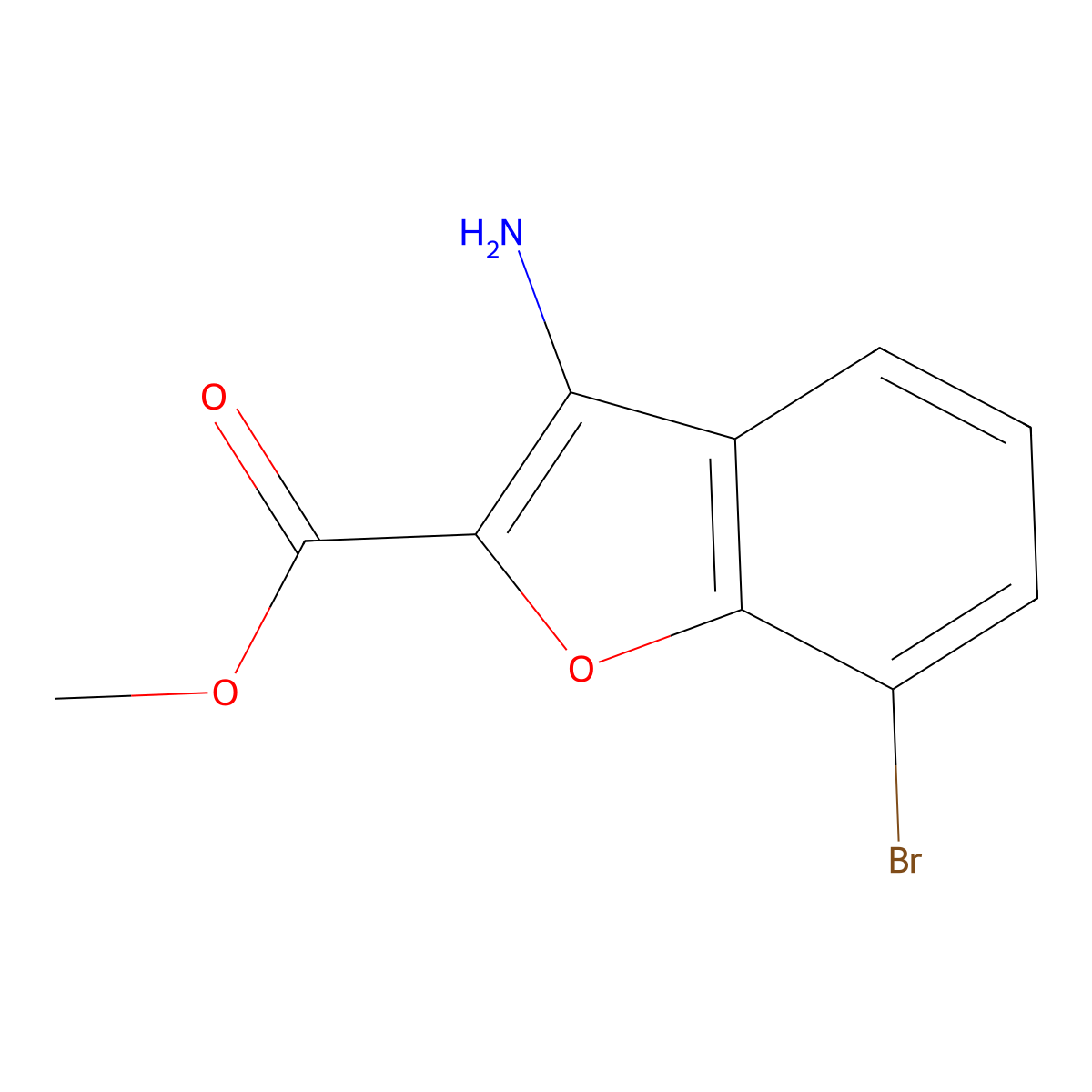 Methyl 3-amino-7-bromobenzofuran-2-carboxylate molecular structure, CAS 1823346-61-7