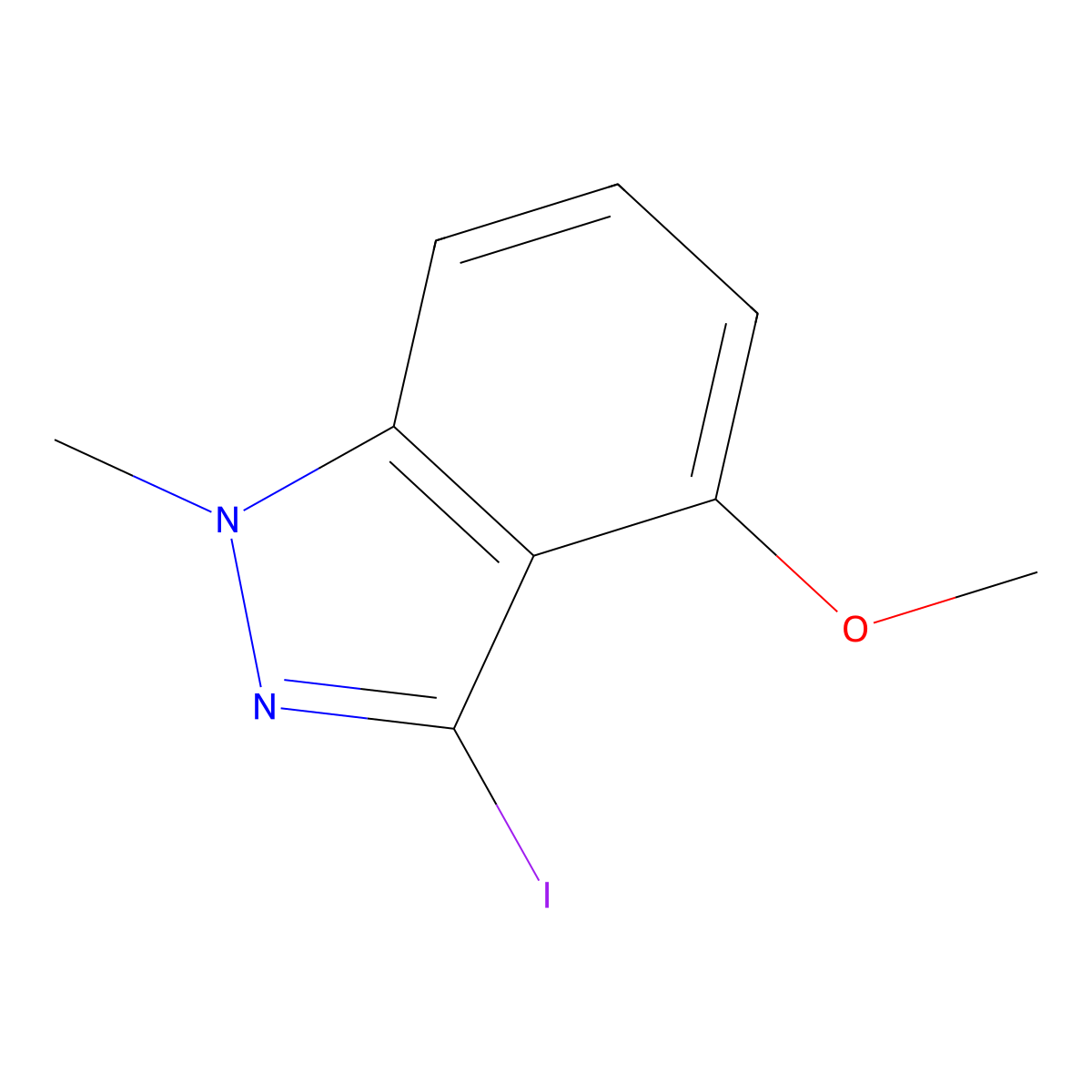 3-Iodo-4-methoxy-1-methyl-1H-indazole molecular structure, CAS 1823346-80-0