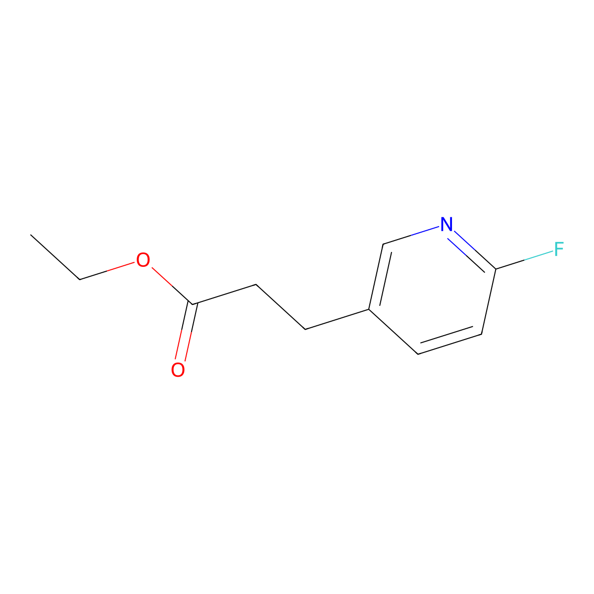 Ethyl 3-(6-fluoropyridin-3-yl)propanoate molecular structure, CAS 1823347-12-1