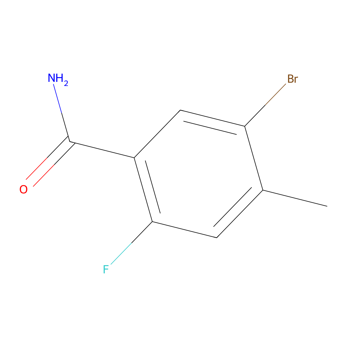 5-Bromo-2-fluoro-4-methylbenzamide molecular structure, CAS 1823347-87-0