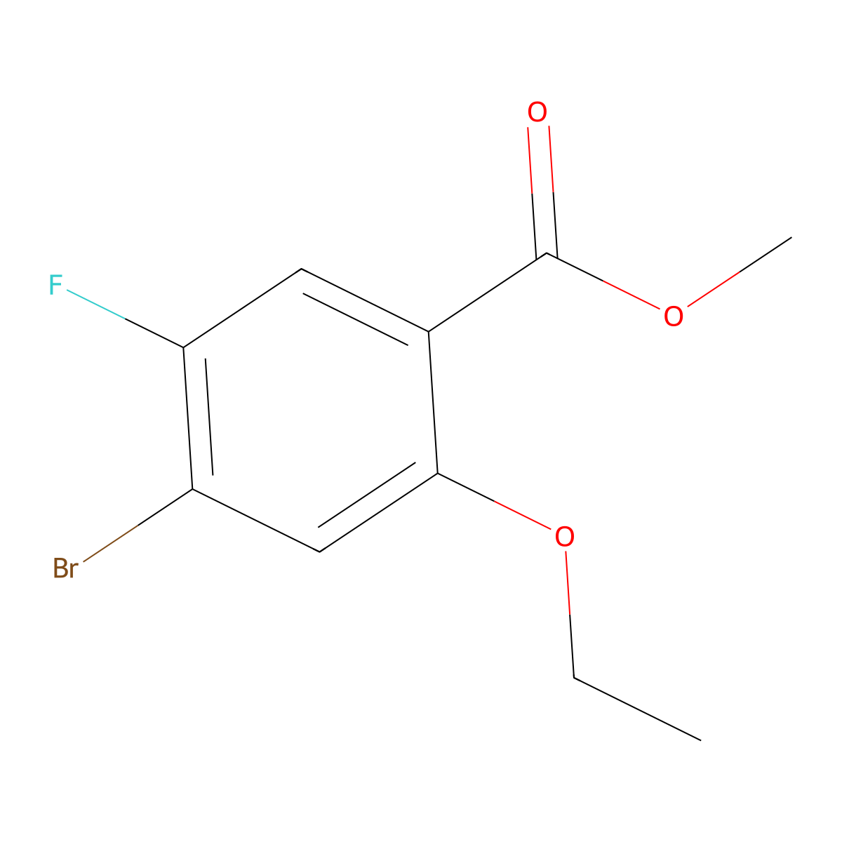 Methyl 4-bromo-2-ethoxy-5-fluorobenzoate molecular structure, CAS 1823348-15-7