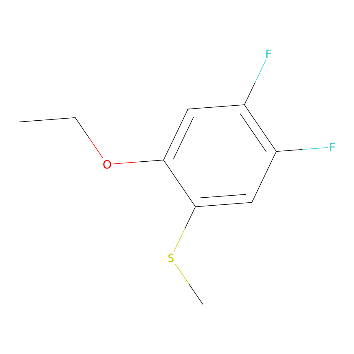 (2-Ethoxy-4,5-difluorophenyl)(methyl)sulfane molecular structure, CAS 1823349-86-5