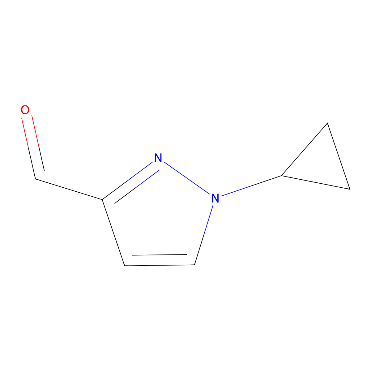 1-cyclopropyl-1H-pyrazole-3-carbaldehyde molecular structure, CAS 1823349-88-7