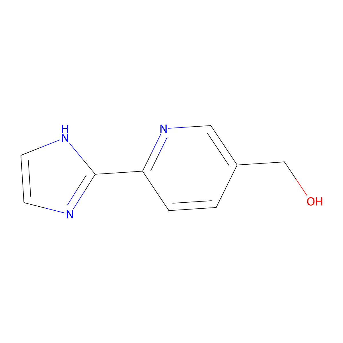 [6-(1H-imidazol-2-yl)pyridin-3-yl]methanol molecular structure, CAS 1823350-54-4