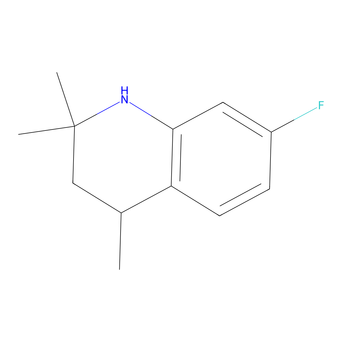 7-Fluoro-2,2,4-trimethyl-1,2,3,4-tetrahydroquinoline molecular structure, CAS 1823350-58-8