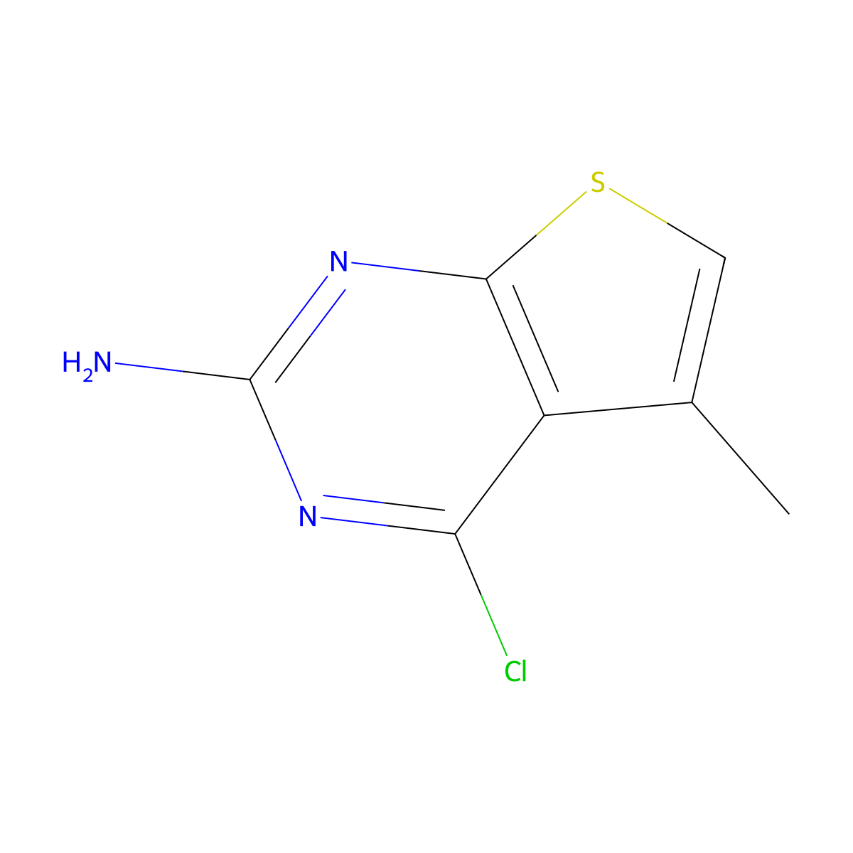 4-Chloro-5-methylthieno[2,3-d]pyrimidin-2-amine molecular structure, CAS 1823350-68-0