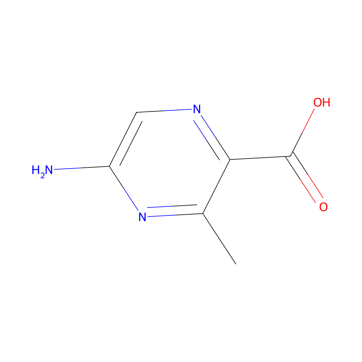 5-Amino-3-methylpyrazine-2-carboxylic acid molecular structure, CAS 1823350-80-6