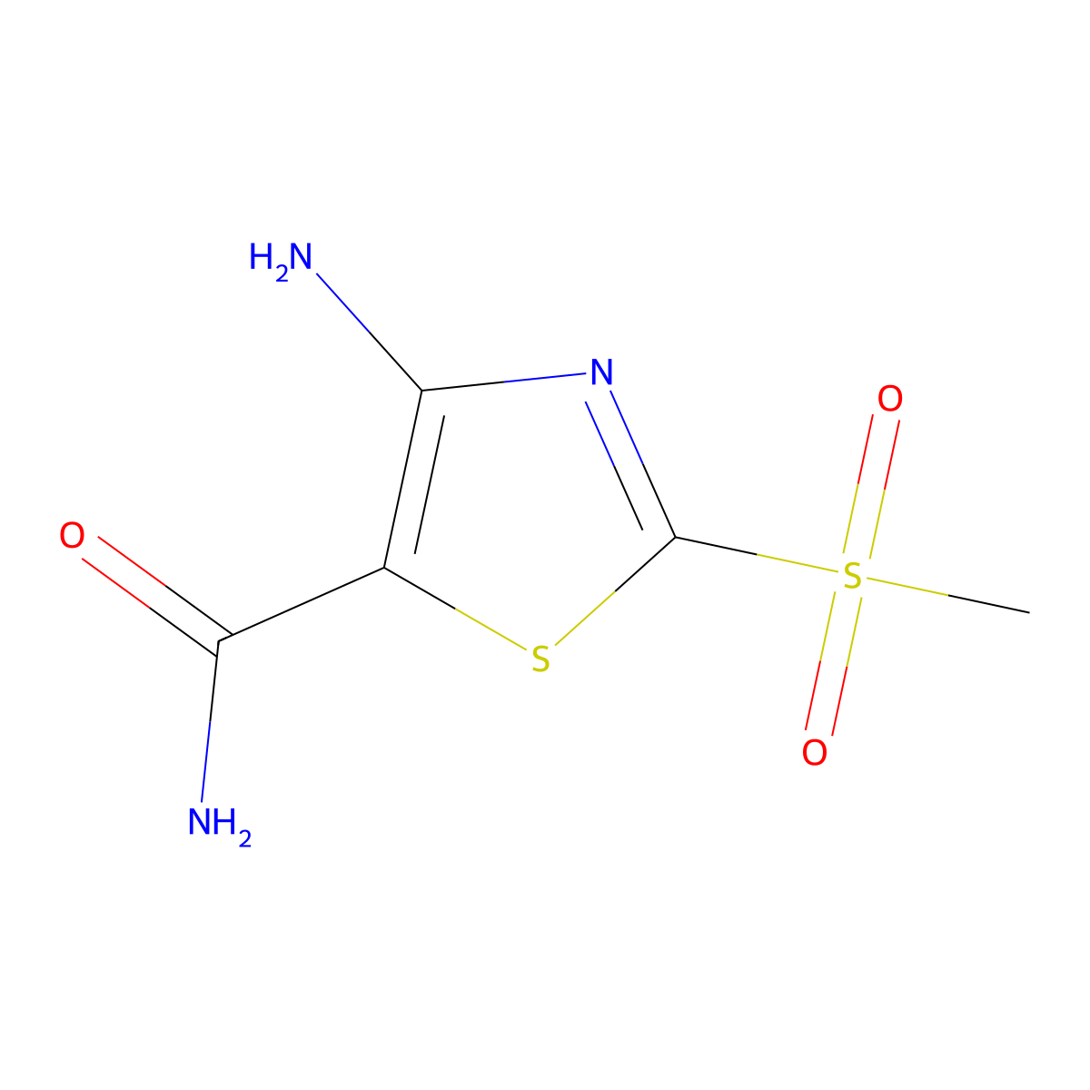 4-Amino-2-(methylsulfonyl)thiazole-5-carboxamide molecular structure, CAS 1823352-55-1