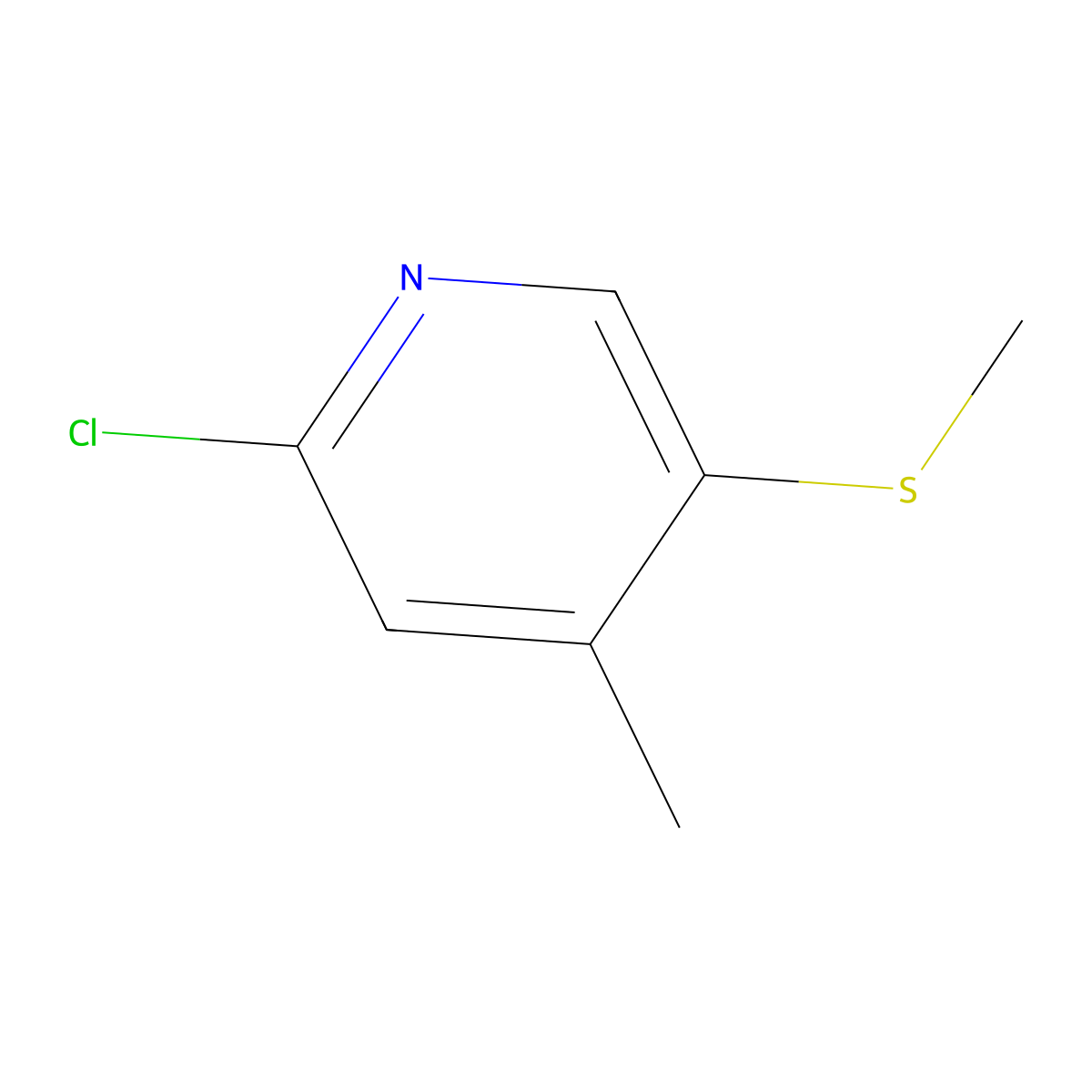 2-Chloro-4-methyl-5-(methylthio)pyridine molecular structure, CAS 1823353-55-4