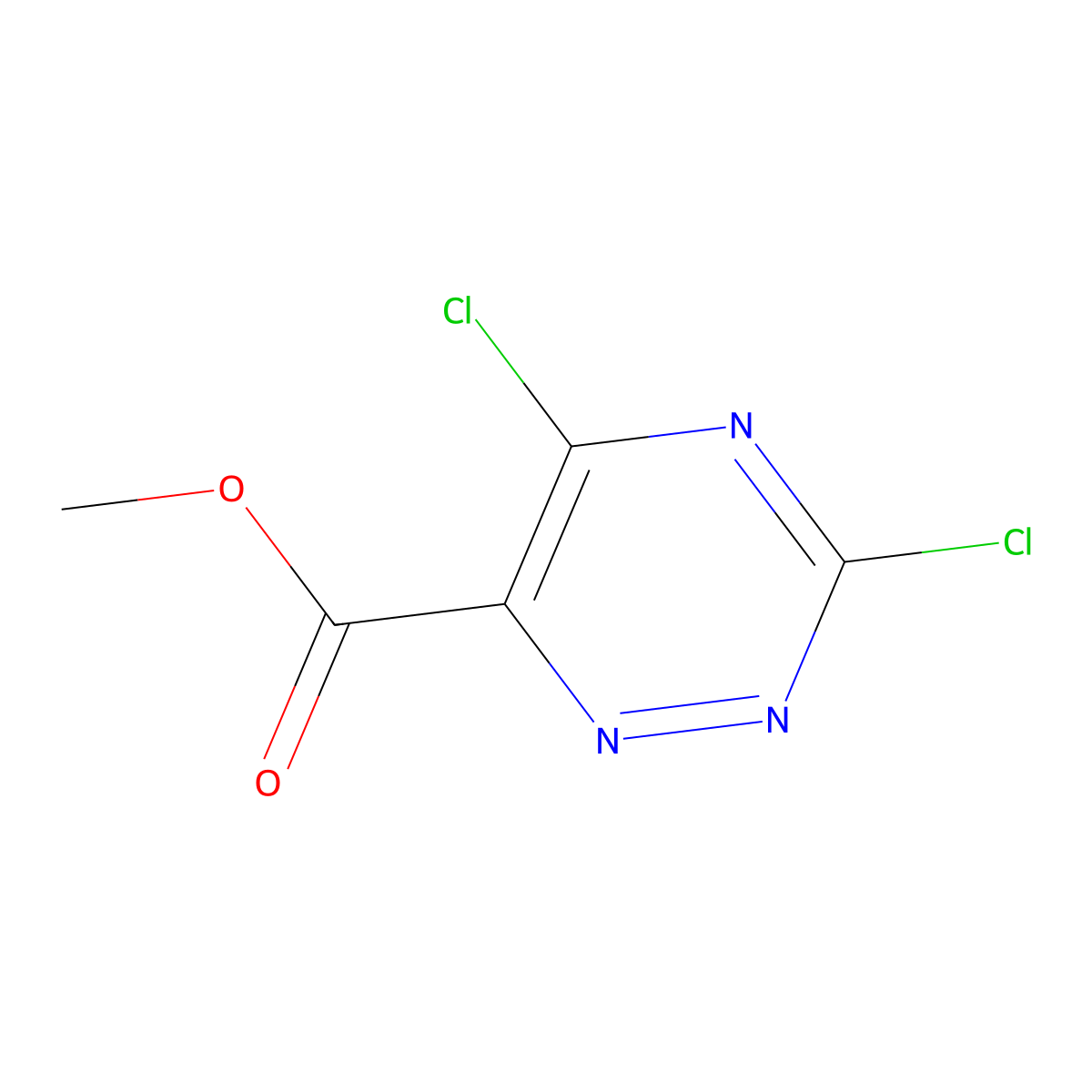 Methyl 3,5-dichloro-1,2,4-triazine-6-carboxylate molecular structure, CAS 1823354-61-5