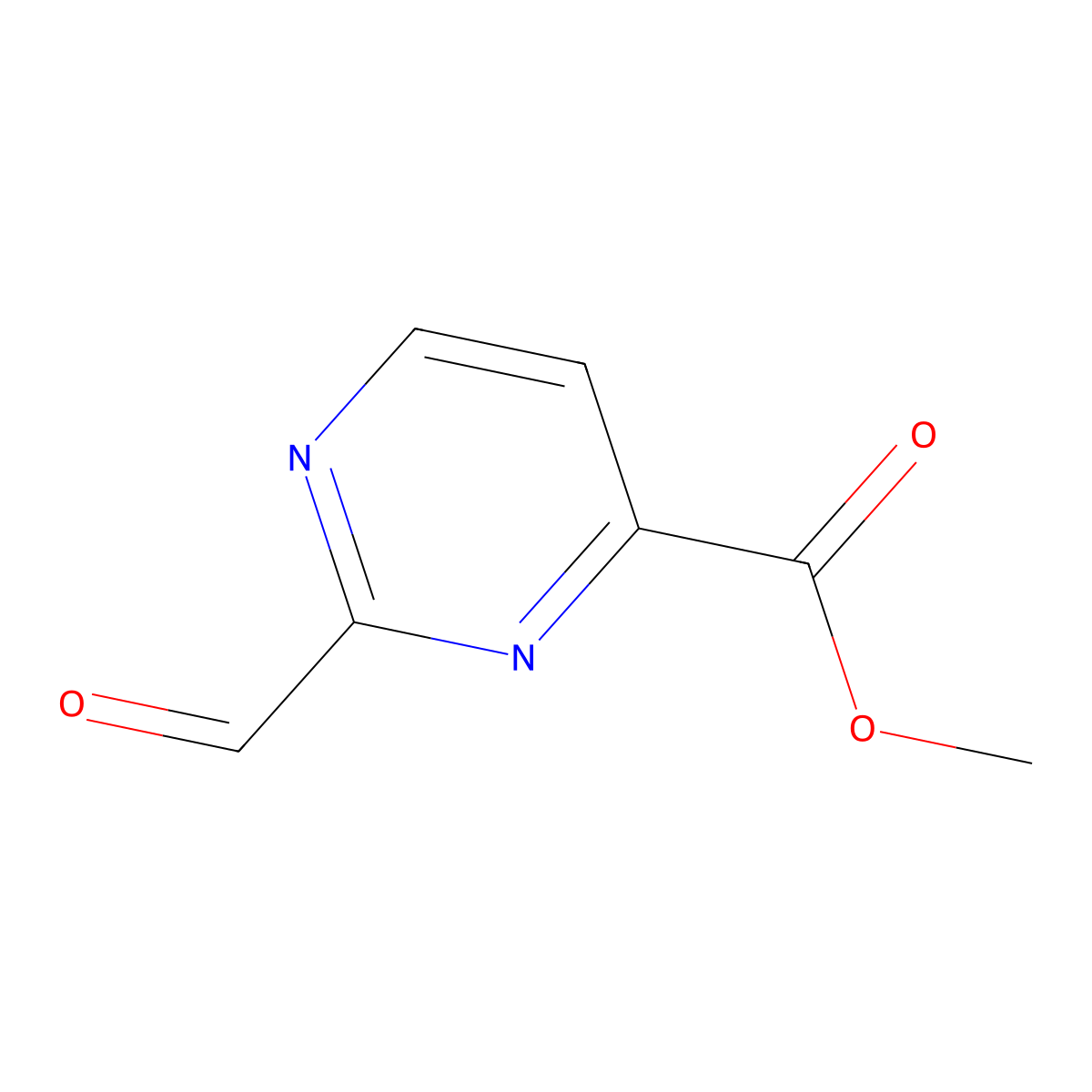 Methyl 2-formylpyrimidine-4-carboxylate molecular structure, CAS 1823354-99-9