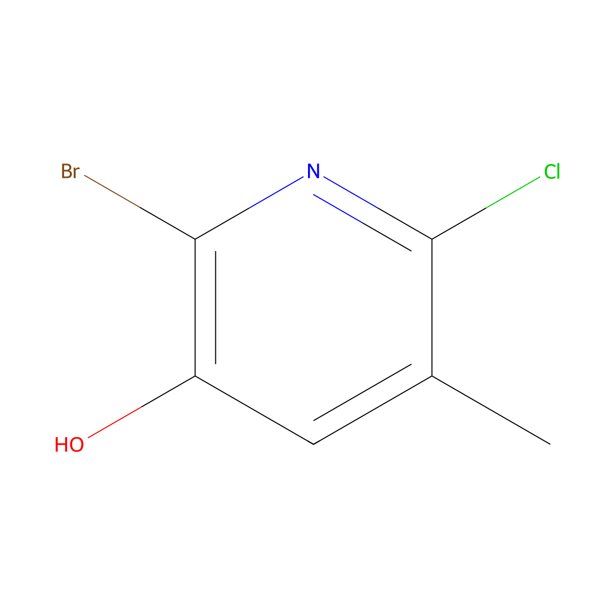 2-Bromo-6-chloro-5-methylpyridin-3-ol molecular structure, CAS 1823355-61-8