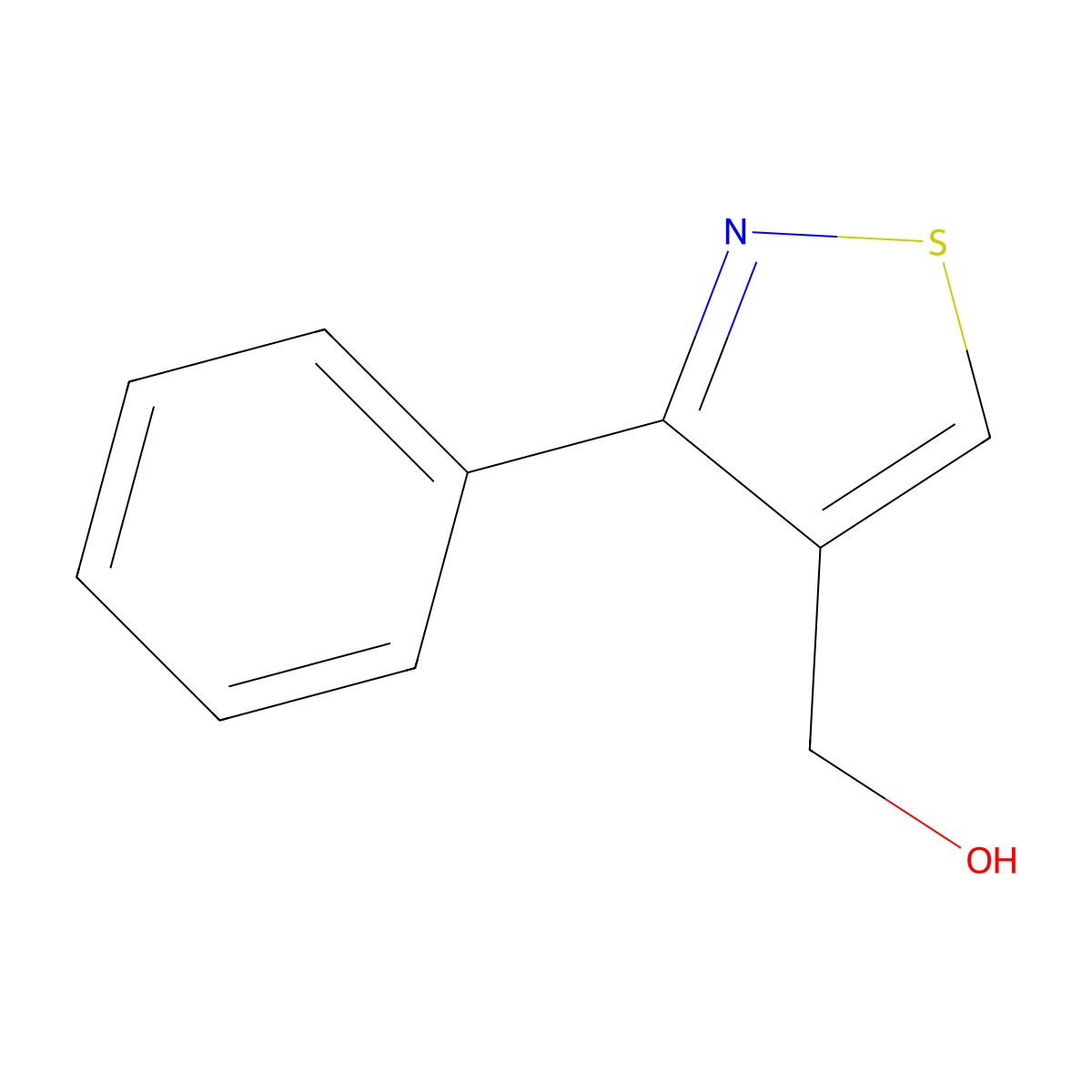 (3-Phenyl-1,2-thiazol-4-yl)methanol molecular structure, CAS 1823356-24-6