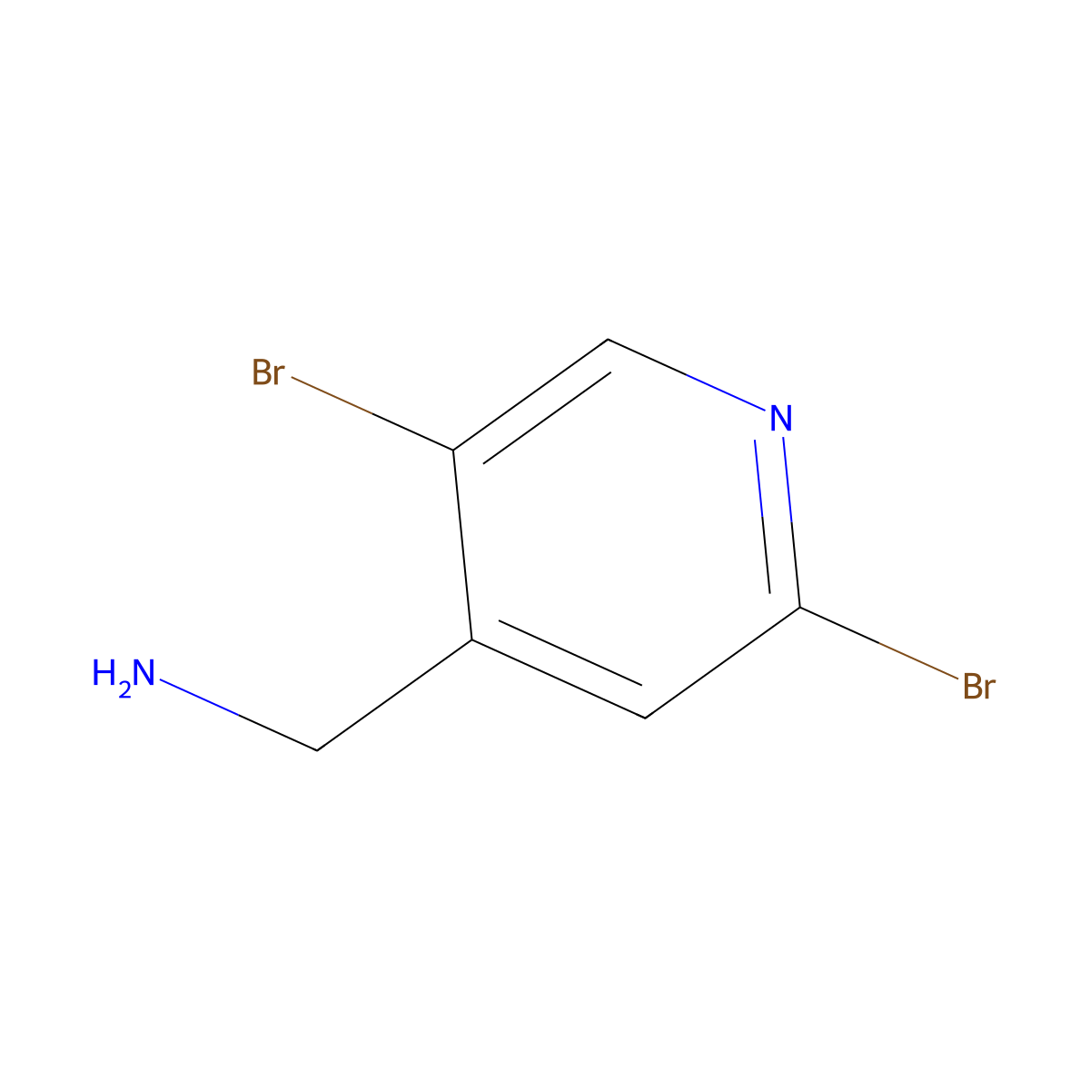 (2,5-Dibromopyridin-4-yl)methanamine molecular structure, CAS 1823356-88-2