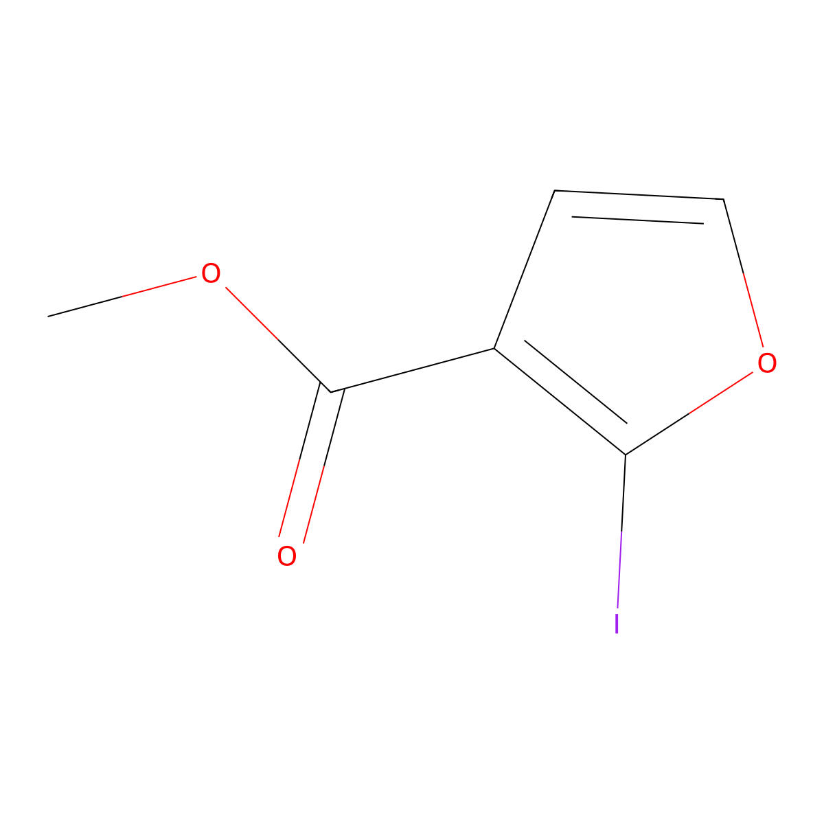 Methyl 2-iodofuran-3-carboxylate molecular structure, CAS 1823357-71-6