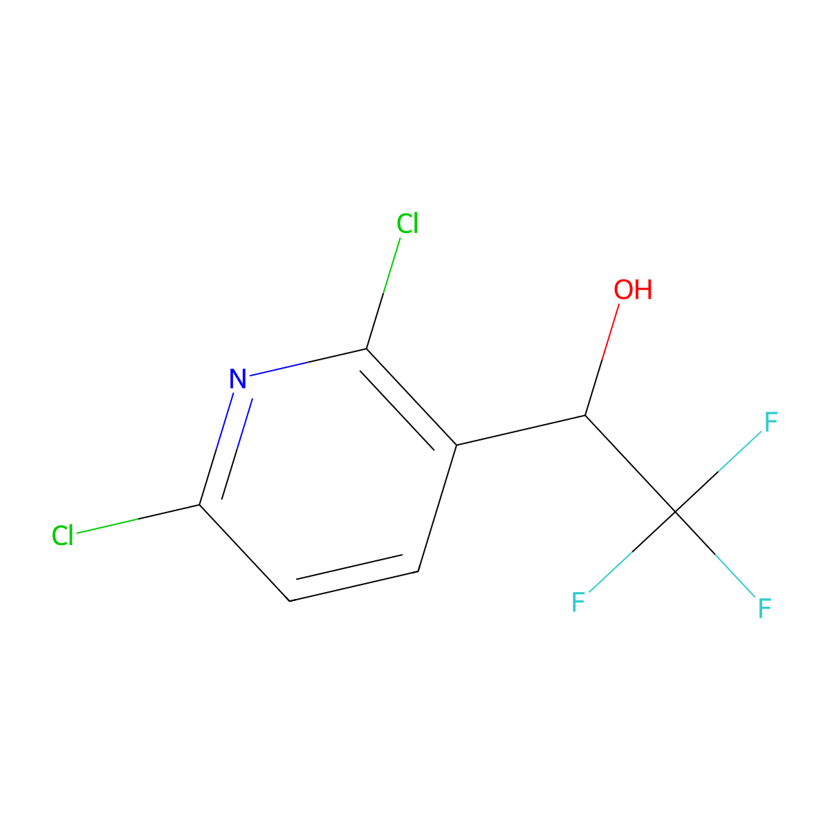 1-(2,6-Dichloropyridin-3-yl)-2,2,2-trifluoroethanol molecular structure, CAS 1823358-80-0