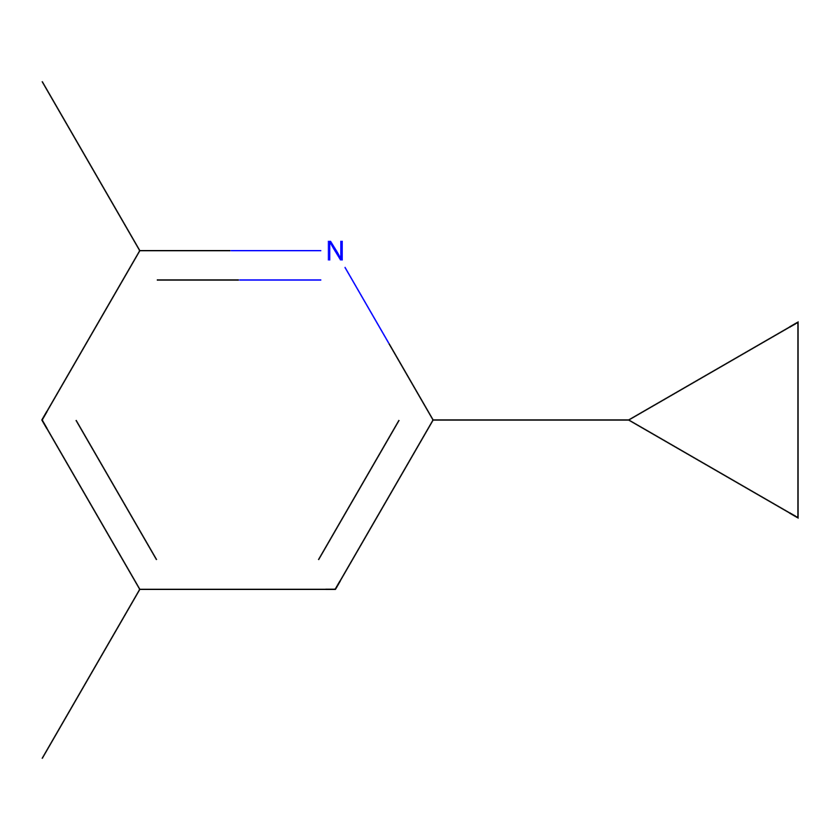 2-Cyclopropyl-4,6-dimethylpyridine molecular structure, CAS 1823358-86-6