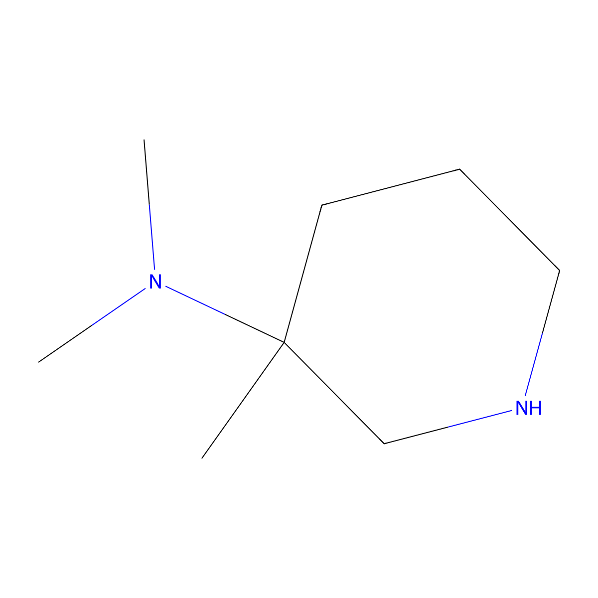 N,N,3-trimethylpiperidin-3-amine molecular structure, CAS 1823359-49-4