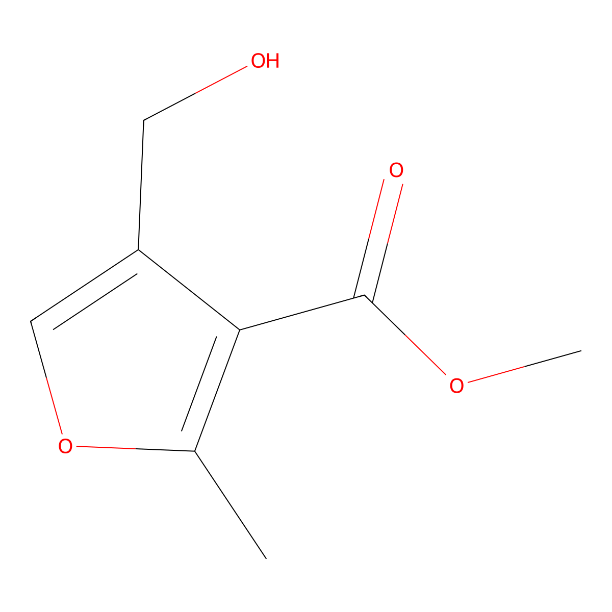 Methyl 4-(hydroxymethyl)-2-methylfuran-3-carboxylate molecular structure, CAS 1823360-34-4