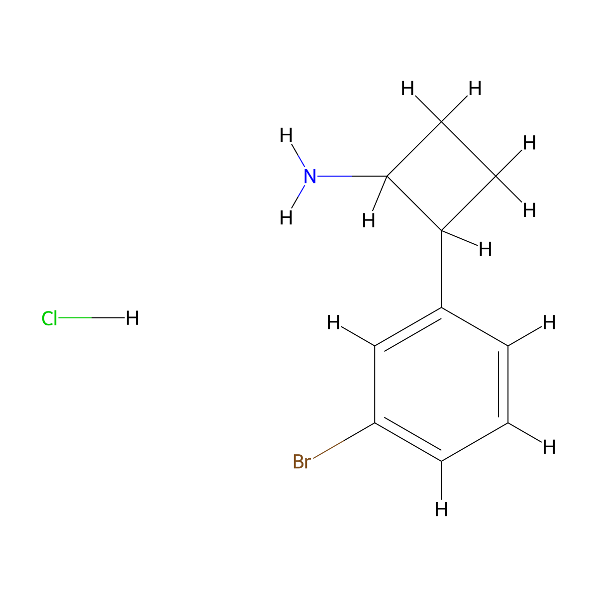 2-(3-Bromophenyl)cyclobutan-1-amine hydrochloride molecular structure, CAS 1823360-53-7